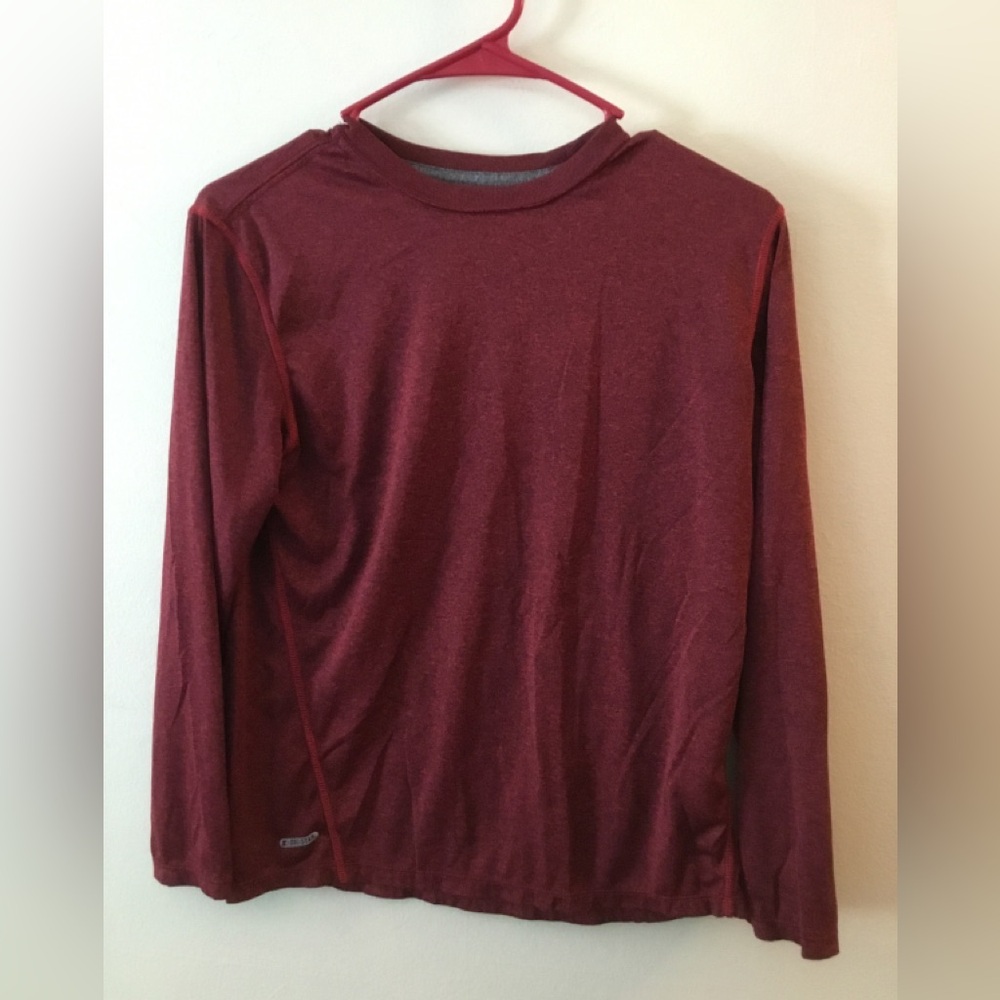 Men's Long Sleeve Crewneck Shirt - Burgundy